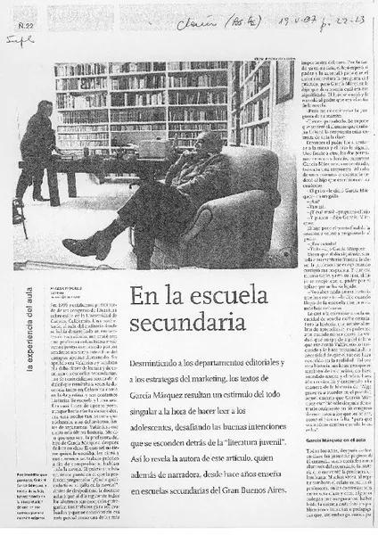 En la escuela secundaria  [artículo] Angela Pradelli.