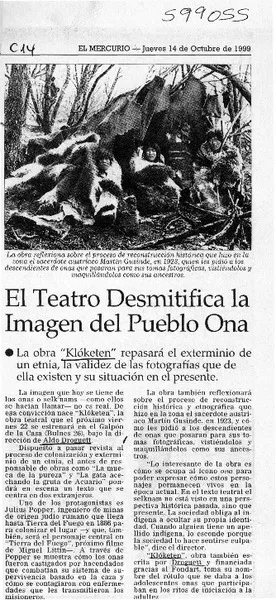 El teatro desmitifica la imagen del pueblo Ona  [artículo]