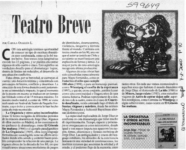 Teatro breve  [artículo] Carola Oyarzún L.