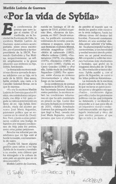 "Por la vida de Sybila"  [artículo]