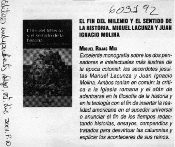 El fin del milenio y el sentido de la historia  [artículo]