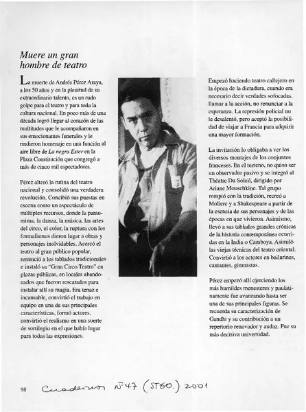 Muere un gran hombre de teatro  [artículo] M. R.