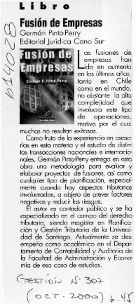Fusión de empresas  [artículo]