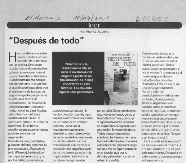 "Después de todo"  [artículo] Andrés Aguirre