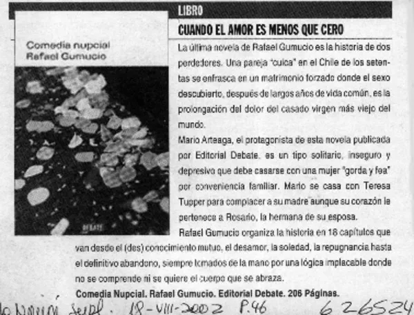 Cuando el amor es menos que cero  [artículo]