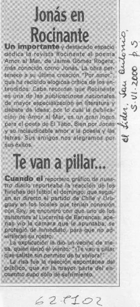 Jonás en Rocinante  [artículo]