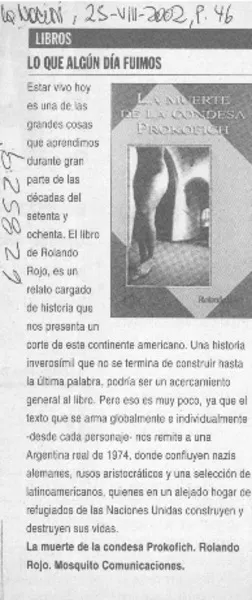 Lo que algún día fuimos  [artículo]