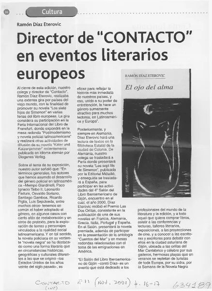 Director de "Contacto" en eventos literarios europeos  [artículo]