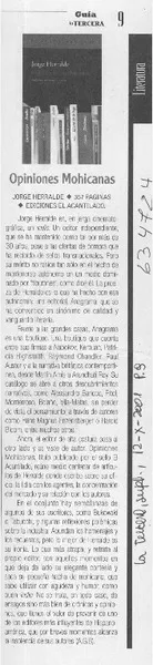 Opiniones mohicanas  [artículo]