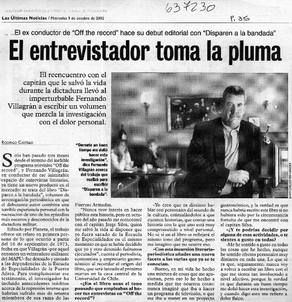 El entrevistador toma la pluma  [artículo] Rodrigo Castillo
