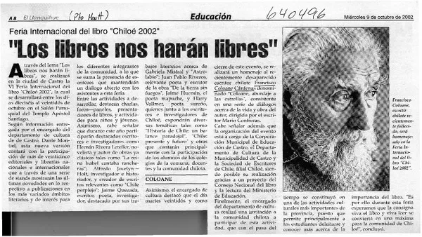 "Los libros nos harán libres"  [artículo]