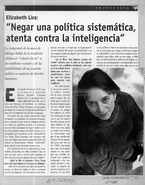 "Negar una política sistemática, atenta contra la inteligencia"  [artículo]