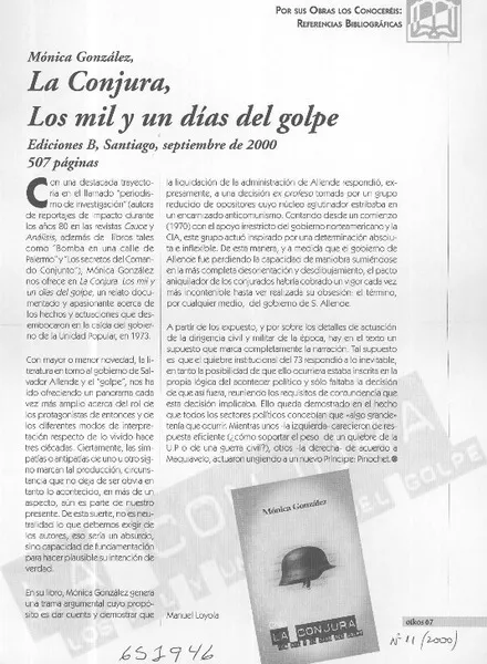 La conjura, los mil y un días del Golpe  [artículo] Manuel Loyola