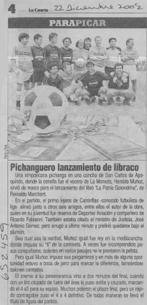 Pichanguero lanzamiento de libraco  [artículo].