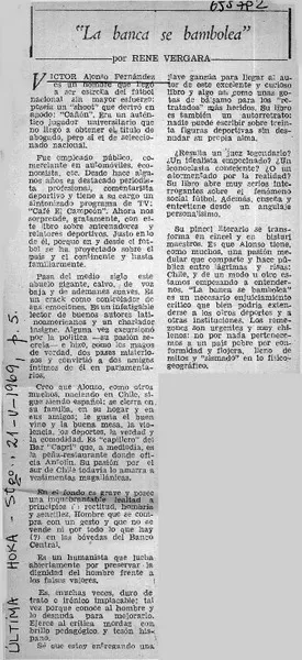 "La banca se bambolea"  [artículo] René Vergara.