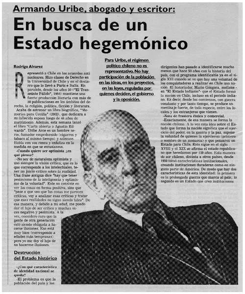 En busca de un estado hegemónico  [artículo] Rodrigo Alvarez.