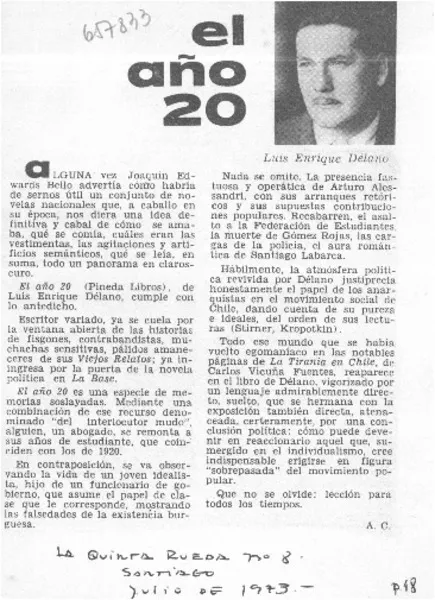 El año 20  [artículo] A. C.