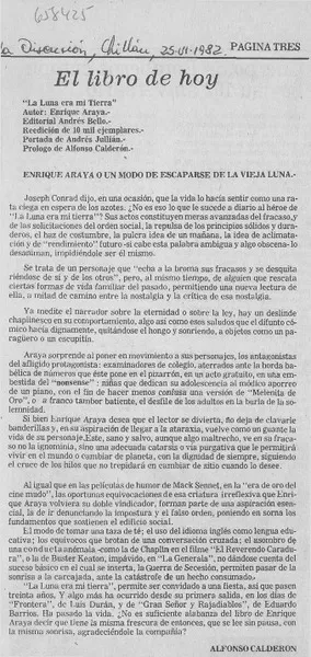 El libro de hoy  [artículo] Alfonso Calderón.