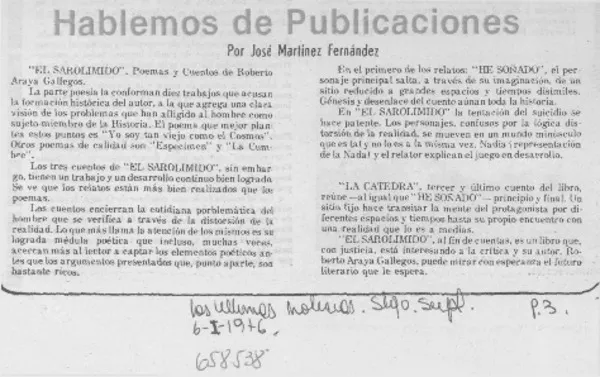 Hablemos de publicaciones  [artículo] José Martínez Fernández.