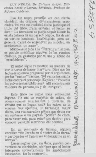 "Luz negra".  [artículo]
