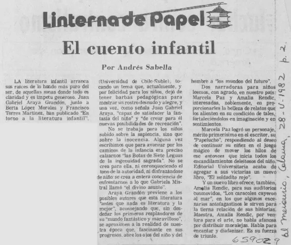 El cuento infantil  [artículo] Andrés Sabella.