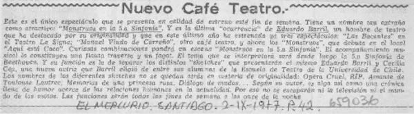 Nuevo café teatro.  [artículo]