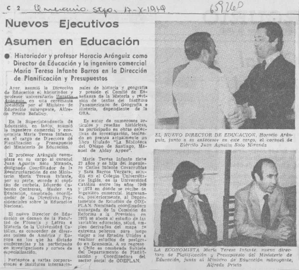 Nuevos ejecutivos asumen en educación.  [artículo]