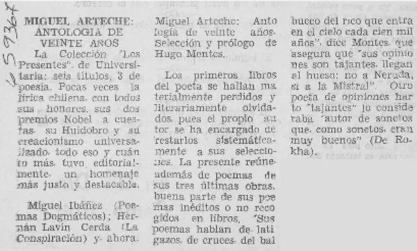 Antología de veinte años.  [artículo]