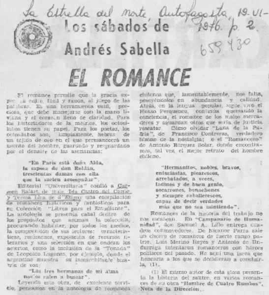 El romance.  [artículo]