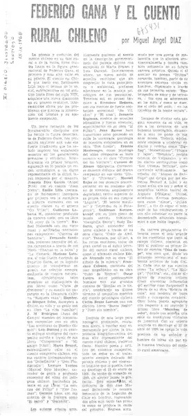 Federico Gana y el cuento rural chileno  [artículo] Miguel Angel Díaz.