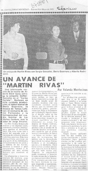 Un avance de "Martín Rivas"  [artículo] Yolanda Montecinos.