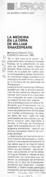 La medicina en la obra de William Shakespeare.  [artículo]