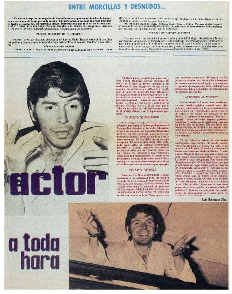 Actor a toda hora  [artículo] Luis Rodríguez Diez.