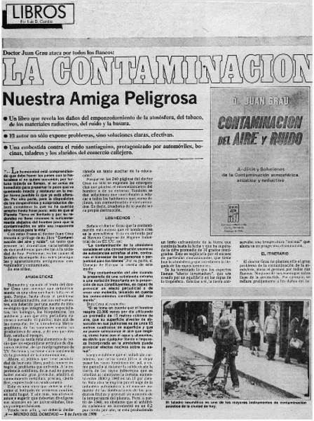 La Contaminación nuestra amiga peligrosa  [artículo] Luis D. Candia.