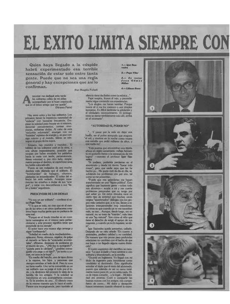 El éxito limita siempre con la soledad  [artículo] Magda Faludi.