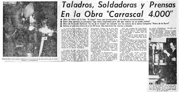 Taladros, soldadores y prensas en la obra "Carrascal 4.000".  [artículo]