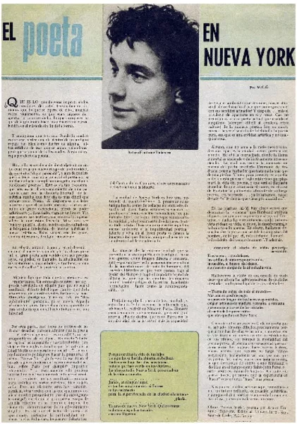 El poeta en Nueva York  [artículo] M. C. G.