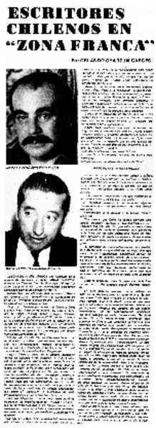 Escritores chilenos en "Zona Franca"  [artículo] Orlando Oyarzun Garces.