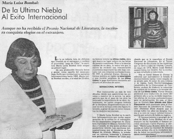 De la última Niebla al éxito internacional  [artículo] Richard Cunningham.