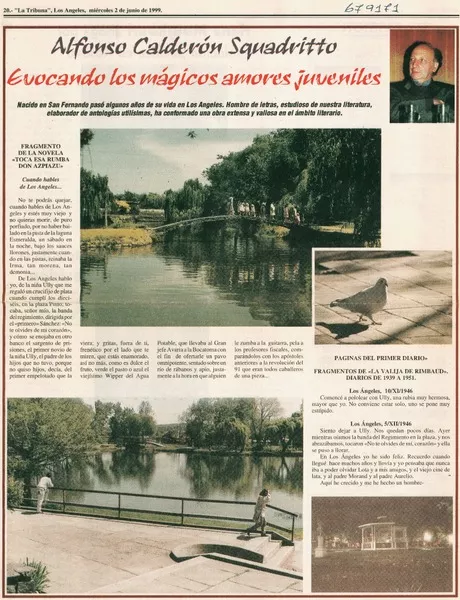 Alfonso Calderón Squadritto evocando los mágicos amores juveniles.  [artículo]
