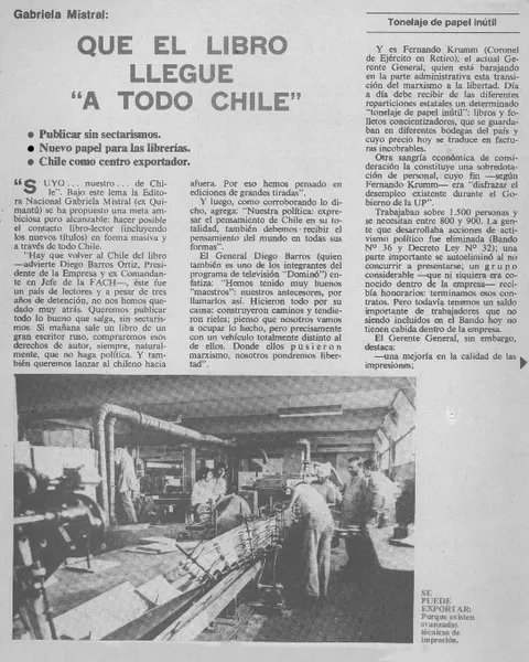 Que el libro llegue "A todo Chile" [entrevista] [artículo]
