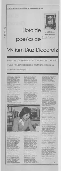 Libro de poesías de Myriam Díaz-Diocaretz  [artículo] A. M.