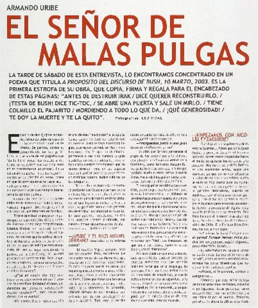 El señor de malas pulgas : [entrevista] [artículo] Totó Romero.