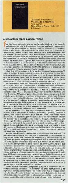 Desencantado con la posmodernidad  [artículo] F.R.