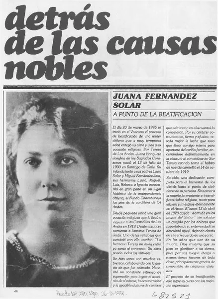 Detrás de las causas nobles.  [artículo]