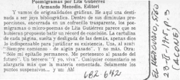 Poemigramas por Lita Gutiérrez  [artículo] Alone.