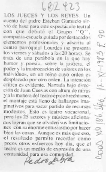 Los jueces y los reyes  [artículo] Pedro Labra.