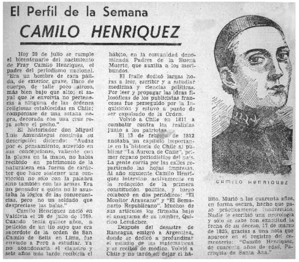 Camilo Henríquez.  [artículo].