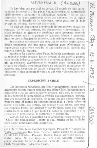 Arturo Prat  [artículo] Alone.