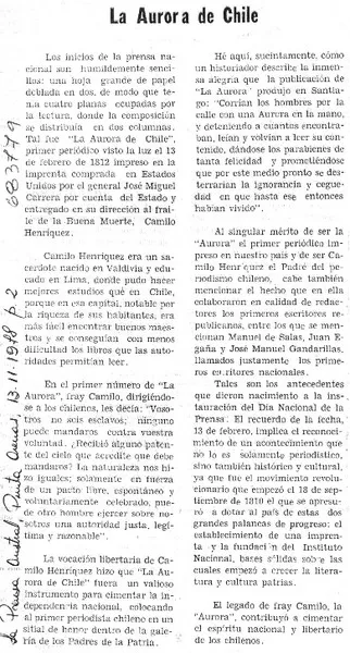 La Aurora de Chile.  [artículo]